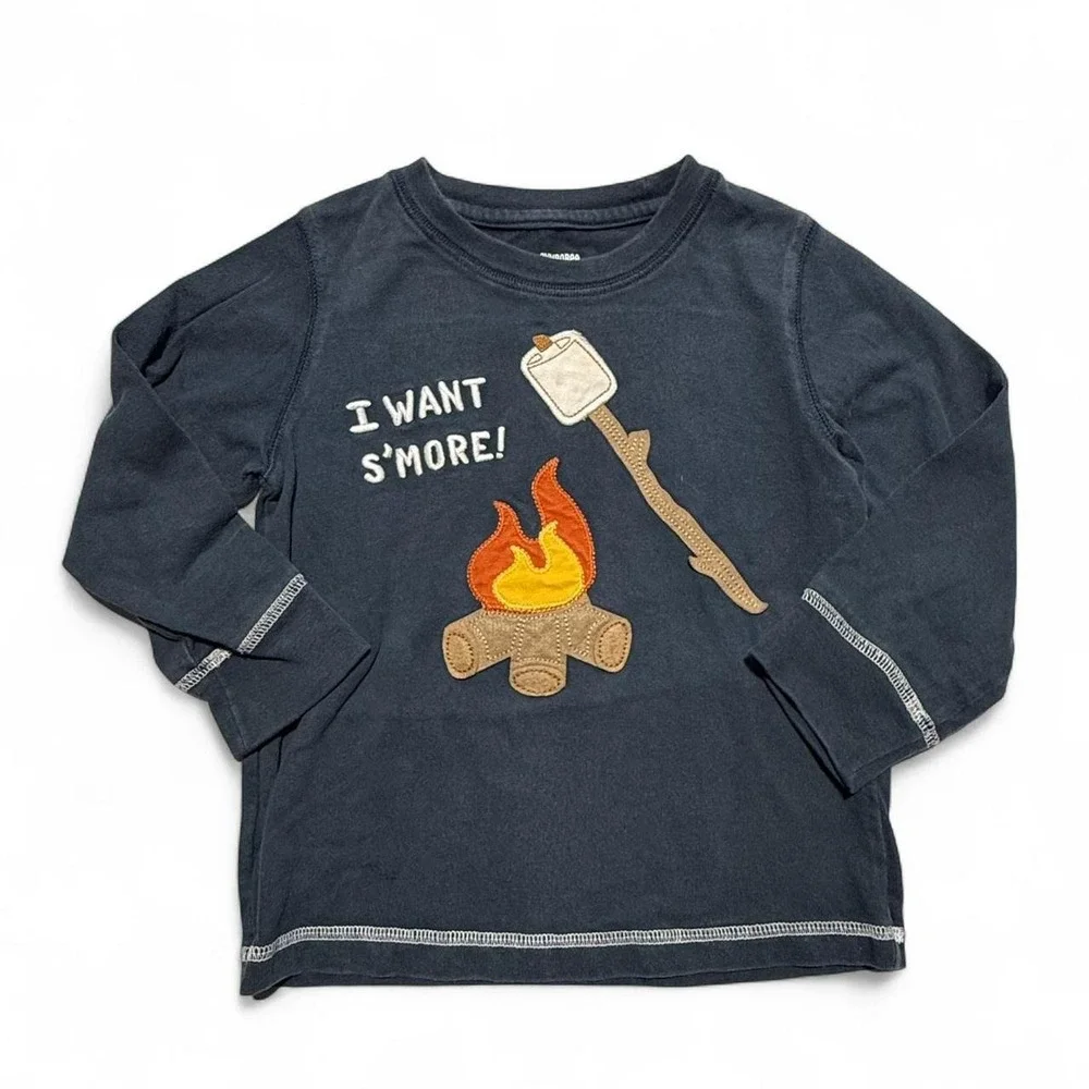 Gymboree Toddler Boys I Want S'more Campfire Long Sleeve Shirt Size 2T
